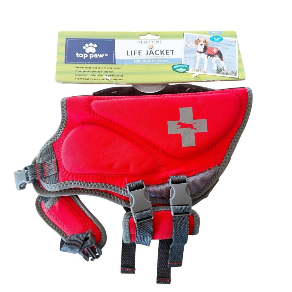 Top Paw - Dog Life Jacket‎ - Orange - Small - Dogs 15–30 lbs.